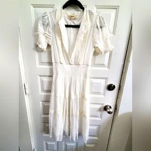 White Cottagecore Lace Dress